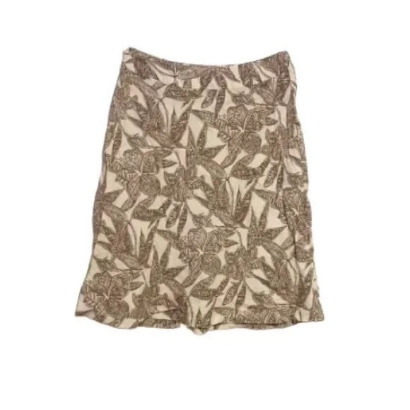 Style & Co. Cream and Brown Mini Wrap Skirt (NWOT) - Picture 2 of 6